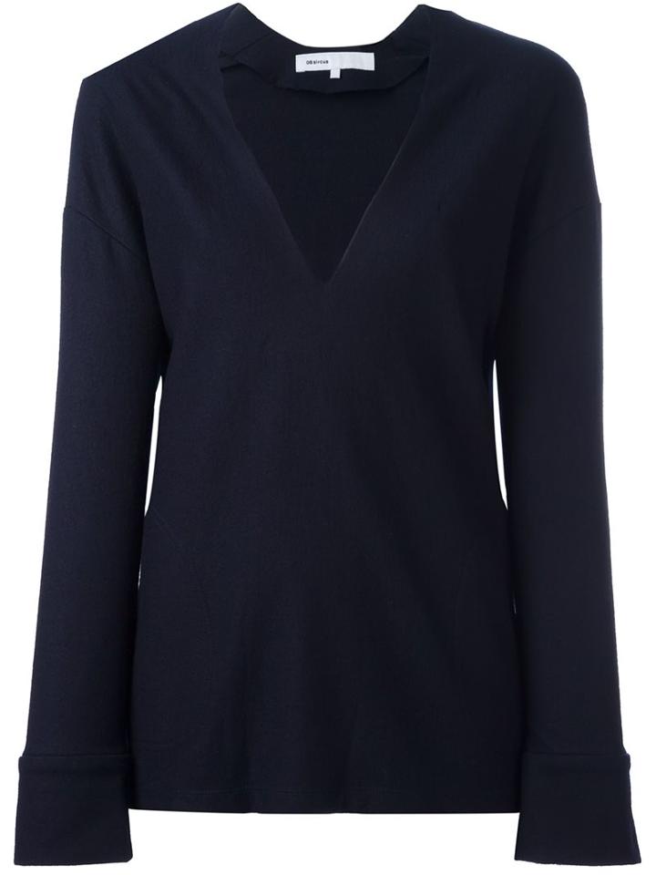 08sircus Deep V-neck Pullover, Women's, Size: 0, Blue, Wool