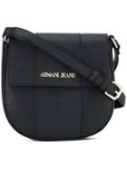 Armani Jeans - Foldover Crossbody Bag - Women - Polyurethane - One Size, Black, Polyurethane