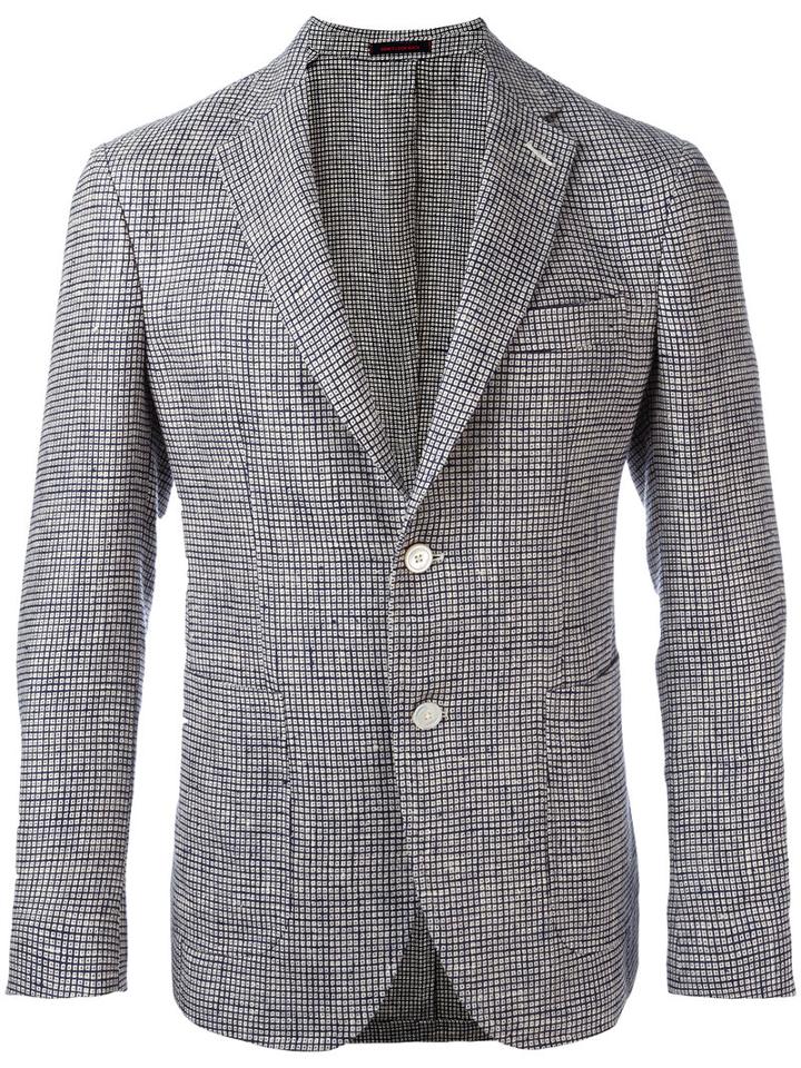 The Gigi Patterned Blazer, Men's, Size: 52, Black, Silk/linen/flax