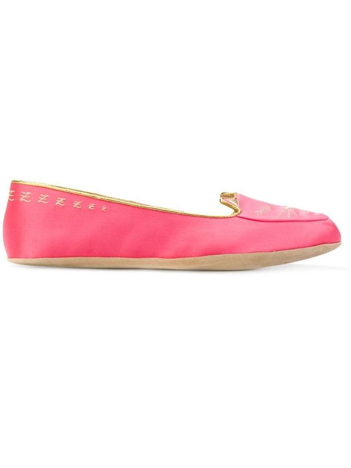 Charlotte Olympia Cat Nap Slippers - Pink