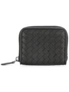 Bottega Veneta Interlaced Leather Zipped Wallet - Black