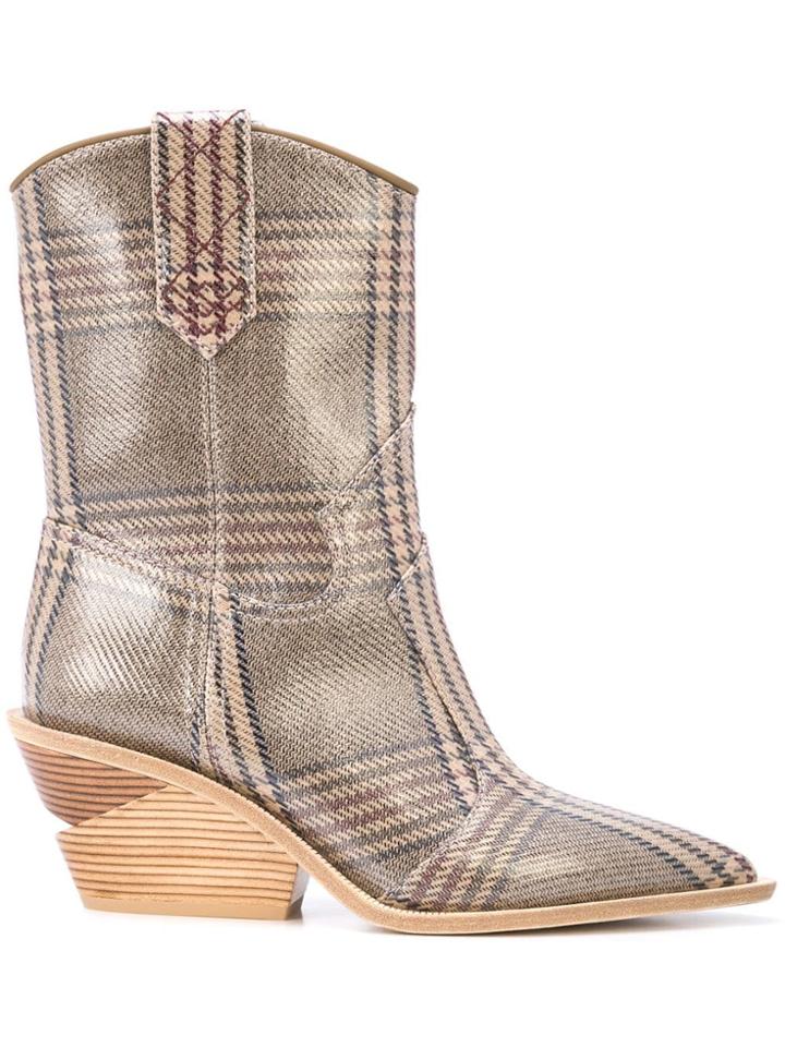 Fendi Prince Of Wales Boots - Neutrals
