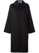 Issey Miyake Single Breasted Coat, Women's, Size: 4, Black, Polyester