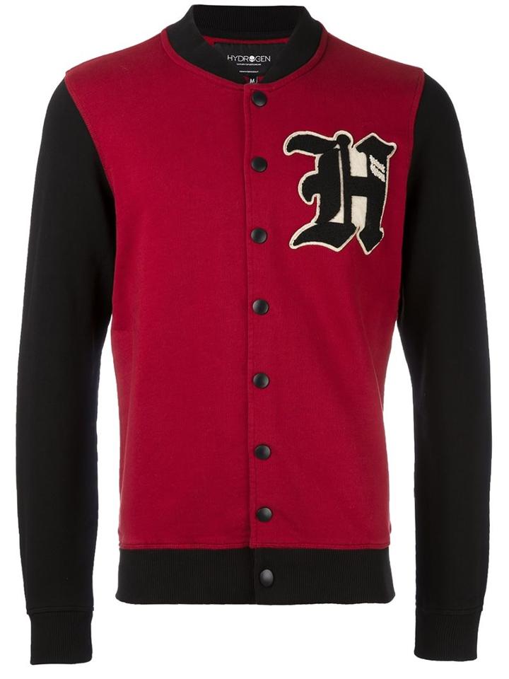 Hydrogen Varsity Style Bomber Jacket, Men's, Size: Small, Red, Cotton