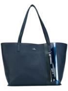 Hogan - Logo Plaque Tote Bag - Women - Calf Leather - One Size, Blue, Calf Leather