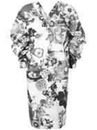 Msgm Floral Print Shift Dress, Women's, Size: 44, Nude/neutrals, Cotton