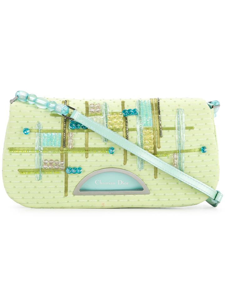 Christian Dior Vintage Beaded Shoulder Bag - Green