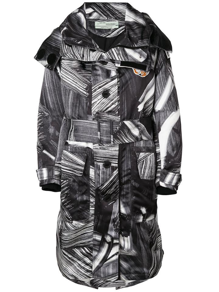 Off-white - Printed Trench - Women - Cotton/polyester - 38, Black, Cotton/polyester