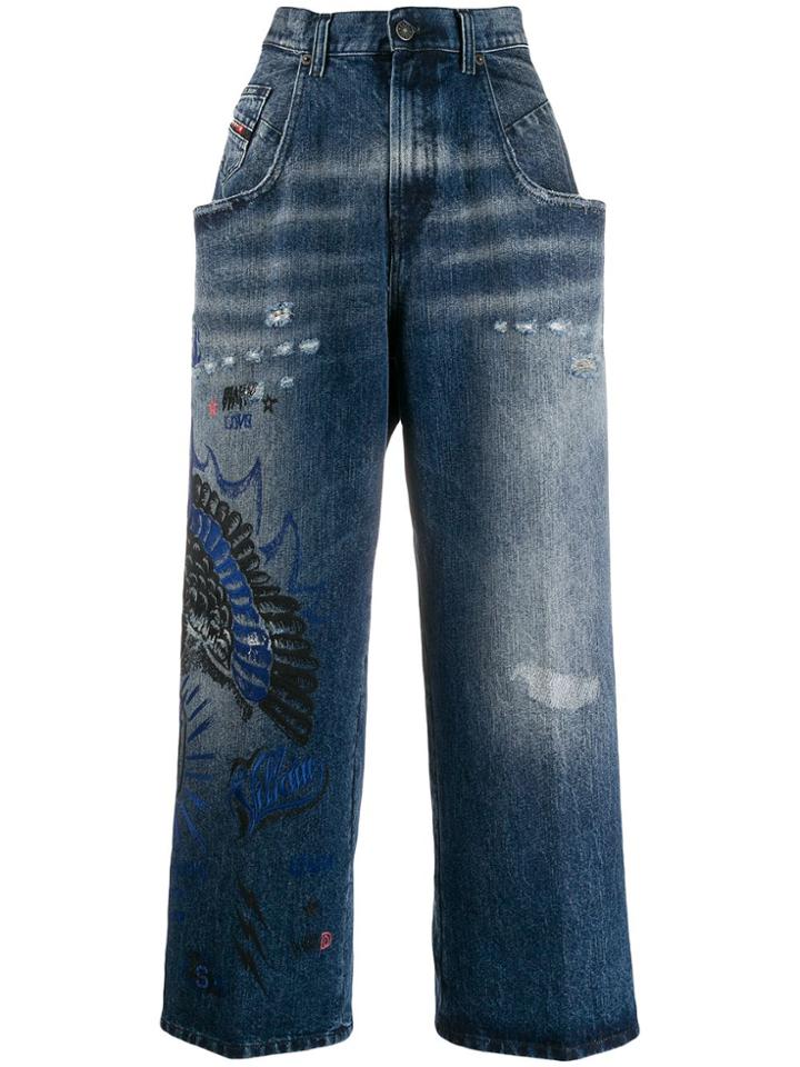 Diesel Widee Wide-leg Jeans - Blue