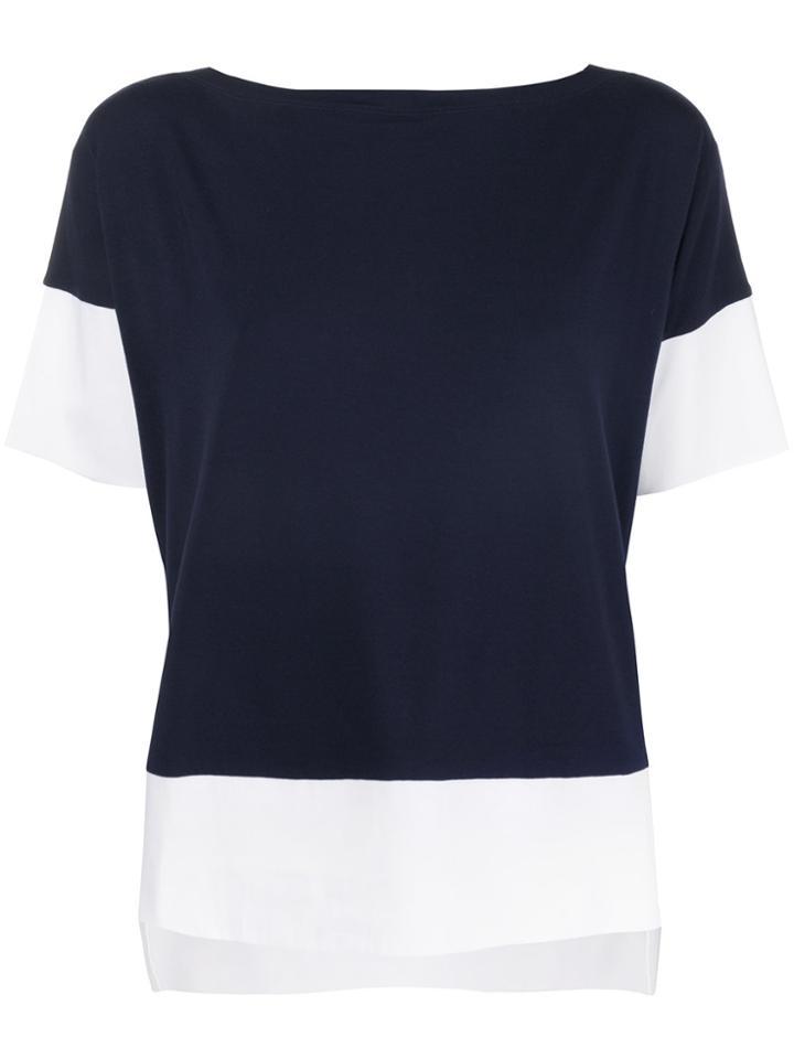 Le Tricot Perugia Boxy Colour Block T-shirt - Blue