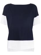 Le Tricot Perugia Boxy Colour Block T-shirt - Blue