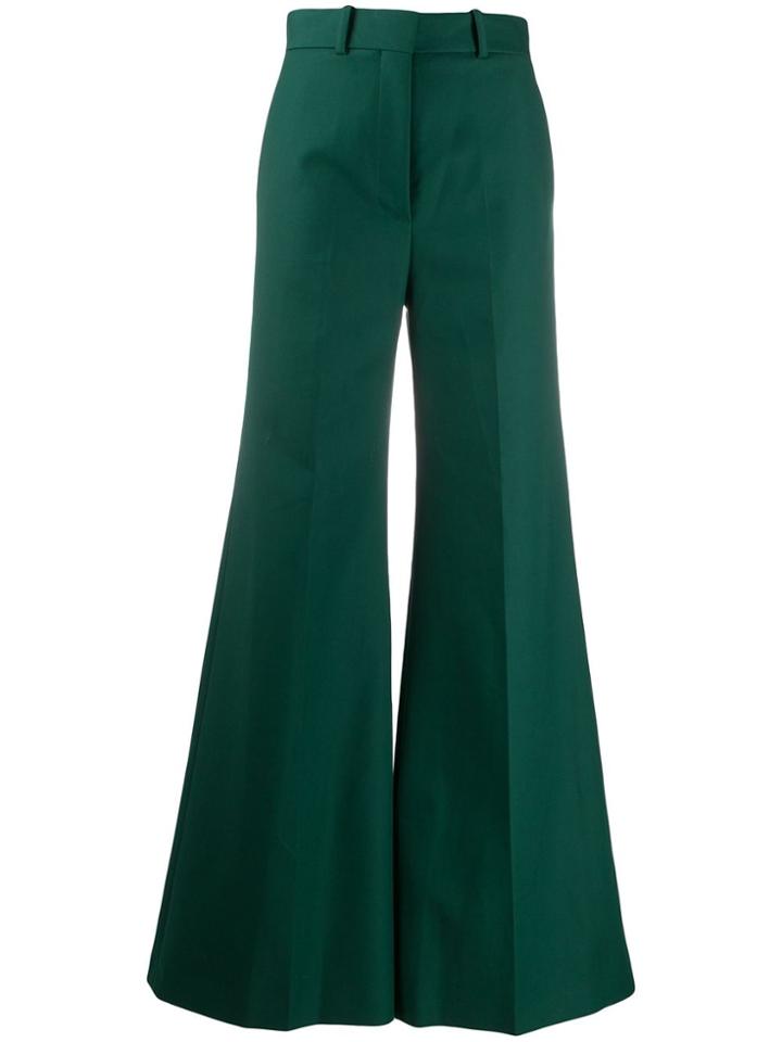 Khaite High-waisted Flared Trousers - Green