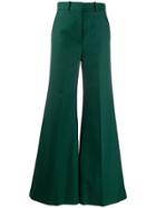 Khaite High-waisted Flared Trousers - Green