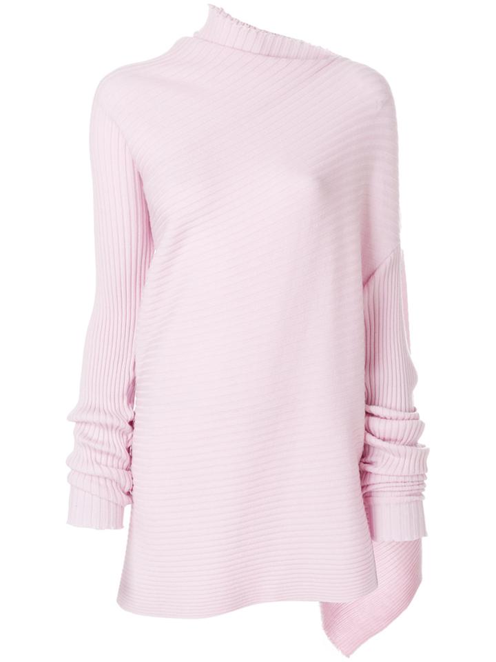 Marques'almeida Asymmetric Ribbed Jumper - Pink & Purple
