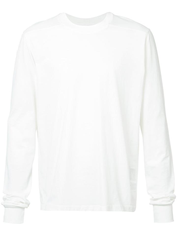 Rick Owens Drkshdw Round Neck Longsleeved T-shirt - White
