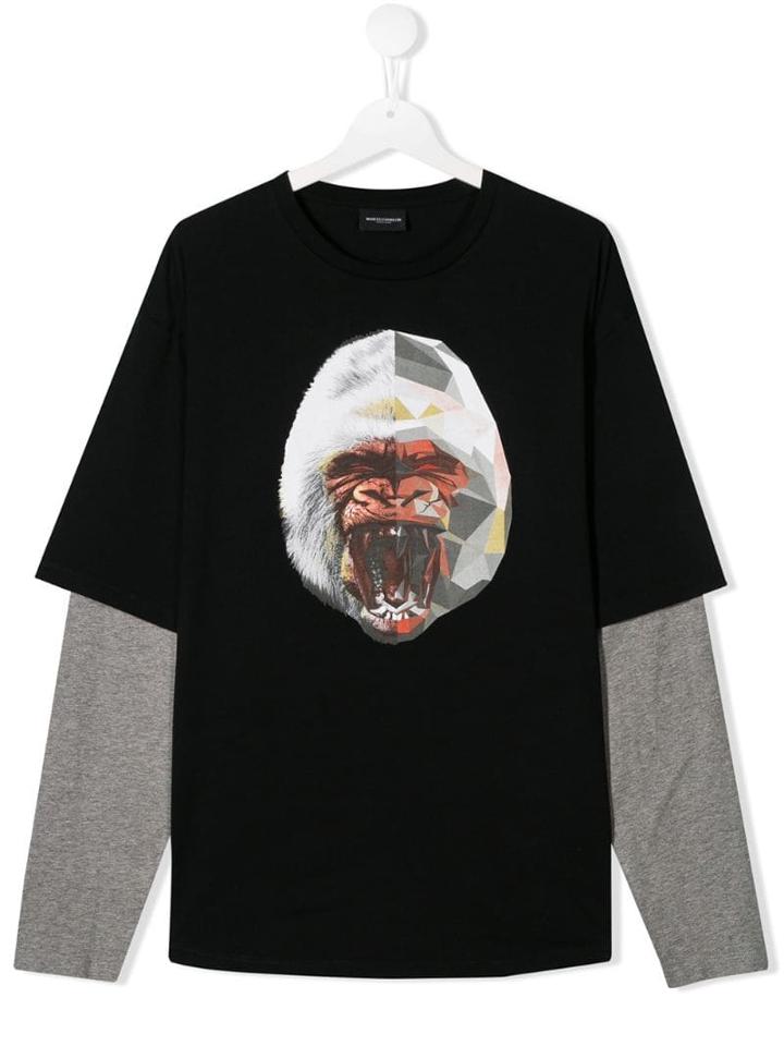 Marcelo Burlon County Of Milan Kids Teen Layered Gorilla Print Top -