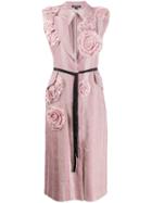 Ann Demeulemeester Embroidered Flower Sleeveless Coat - Pink
