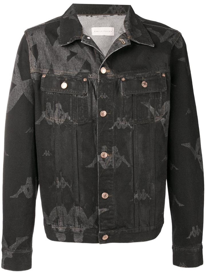 Kappa Sunney Logo Print Denim Jacket - Black