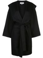 Loewe Oversized Hood Belted Coat - Black