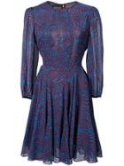 Derek Lam Zebra Print Semi-sheer Dress - Blue