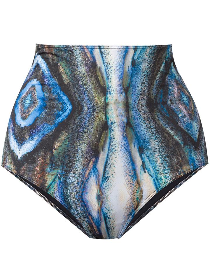 Mona - 'amitola' High Waisted Bikini Bottom - Women - Polyester/spandex/elastane - M, Green, Polyester/spandex/elastane