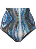Mona - 'amitola' High Waisted Bikini Bottom - Women - Polyester/spandex/elastane - M, Green, Polyester/spandex/elastane