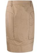 Gucci Pre-owned Seam Detailed Pencil Skirt - Neutrals