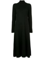 Yohji Yamamoto Vintage Turtleneck Midi Knitted Dress - Black