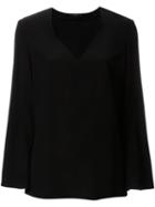 Etro V-neck Blouse, Women's, Size: 46, Black, Silk
