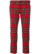 Junya Watanabe Comme Des Garçons Tartan Front Cropped Jeans - Red