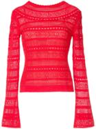 Oscar De La Renta Lace-stitch Sweater - Red