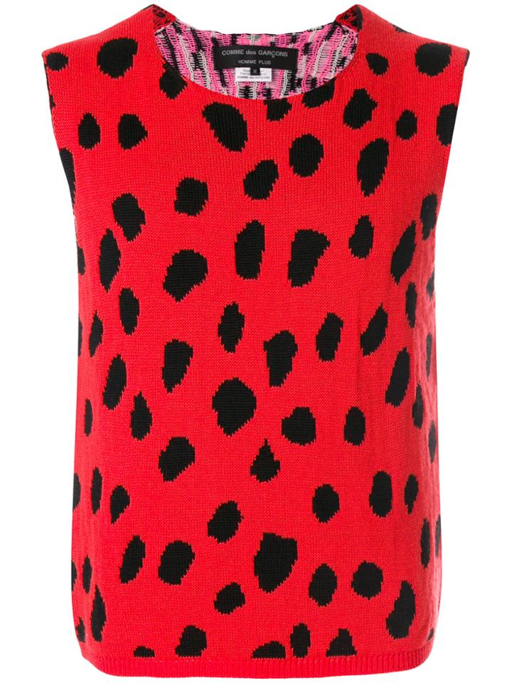 Comme Des Garçons Homme Plus Animal Pattern Knit Vest - Red