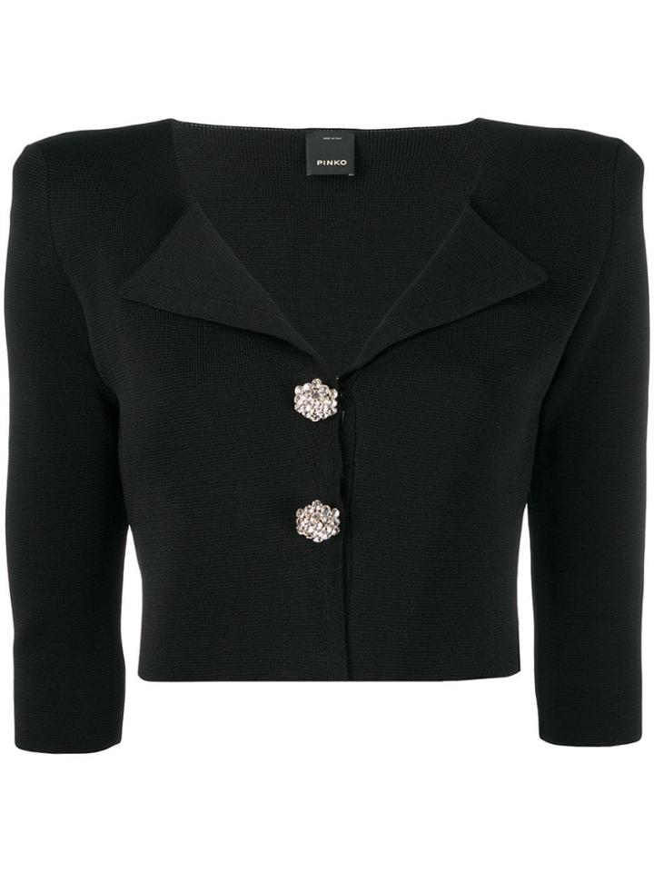 Pinko Cropped Cardigan - Black