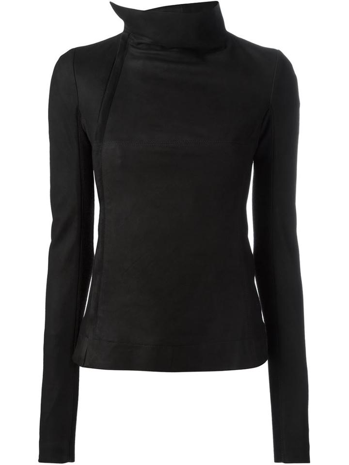 Rick Owens Funnel Neck Biker Jacket
