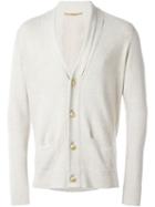 Nuur V-neck Cardigan, Men's, Size: 50, Nude/neutrals, Cotton/linen/flax