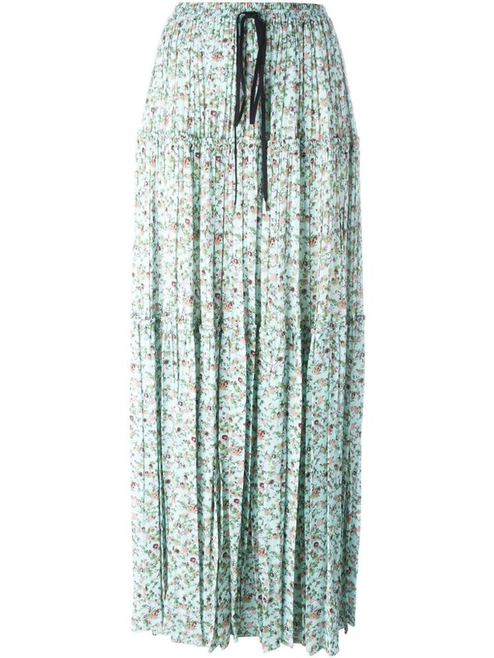 Chloé Floral Print Maxi Skirt - Green