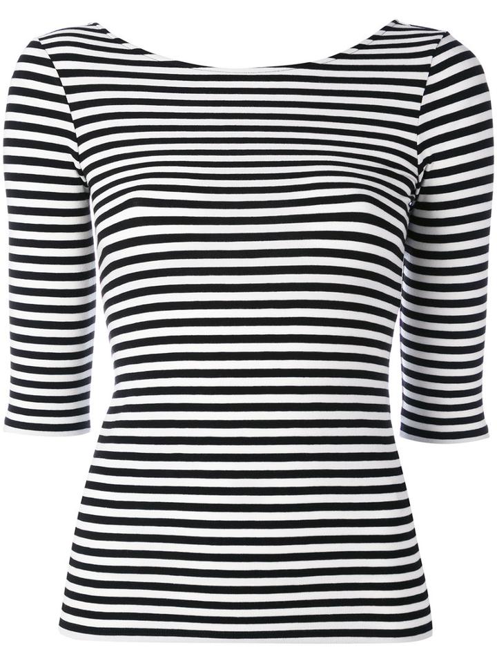 Theory - Striped T-shirt - Women - Spandex/elastane/viscose - One Size, Black, Spandex/elastane/viscose