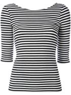 Theory - Striped T-shirt - Women - Spandex/elastane/viscose - One Size, Black, Spandex/elastane/viscose