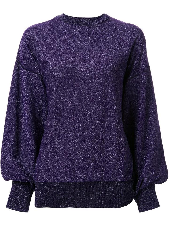G.v.g.v. Glitter Effect Cuff Sleeve Sweatshirt, Women's, Size: Xs, Pink/purple, Nylon/polyester/rayon