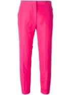 Rochas Cropped Trousers, Women's, Size: 38, Pink/purple, Silk/polyester