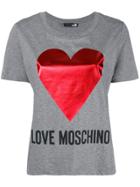 Love Moschino Heart Print T-shirt - Grey