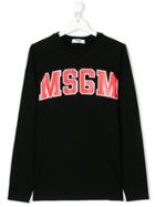 Msgm Kids Logo Tee - Black