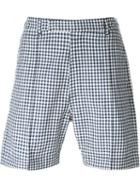 E. Tautz Pintuck Gingham Bermuda Shorts