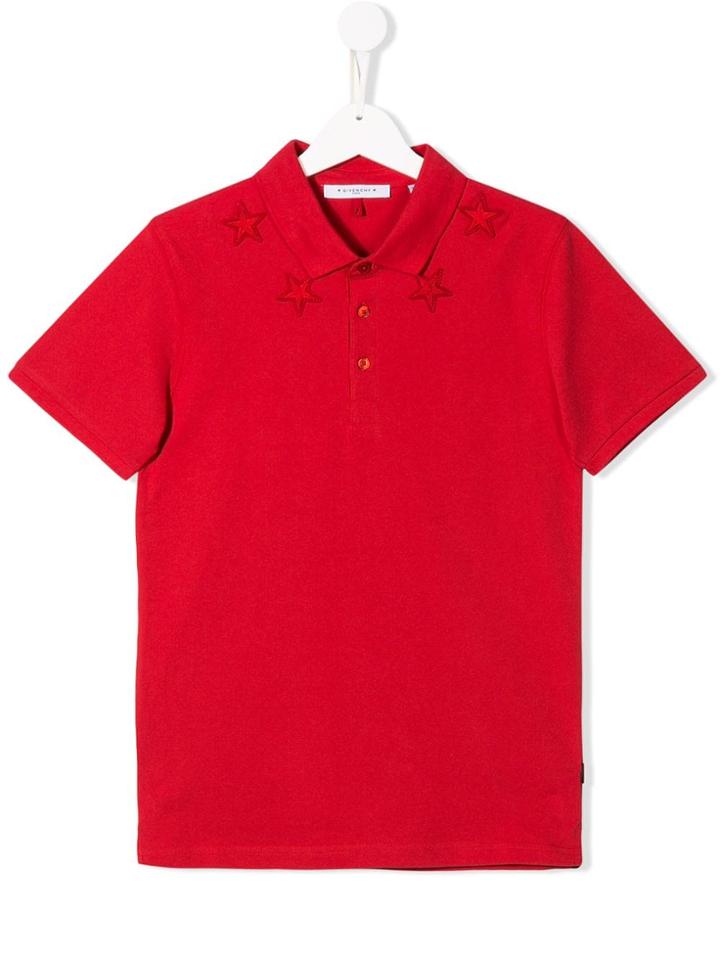 Givenchy Kids Star Patch Polo Shirt - Red