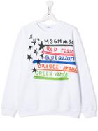 Msgm Kids Teen Colours Print Sweatshirt - White