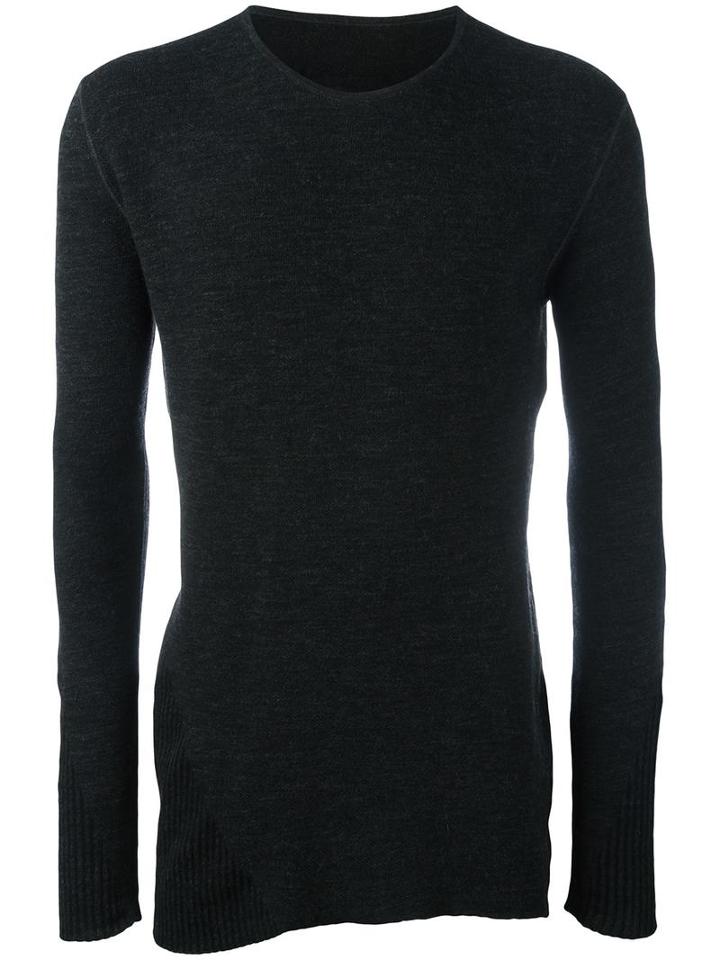 Uma Wang Ribbed Detail Jumper, Men's, Size: Medium, Black, Cotton/wool/polyamide