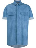 Neil Barrett Denim Shirt, Men's, Size: 40, Blue, Silk/cotton/polyester