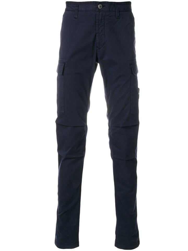 Stone Island Slim Fit Chino Trousers - Blue
