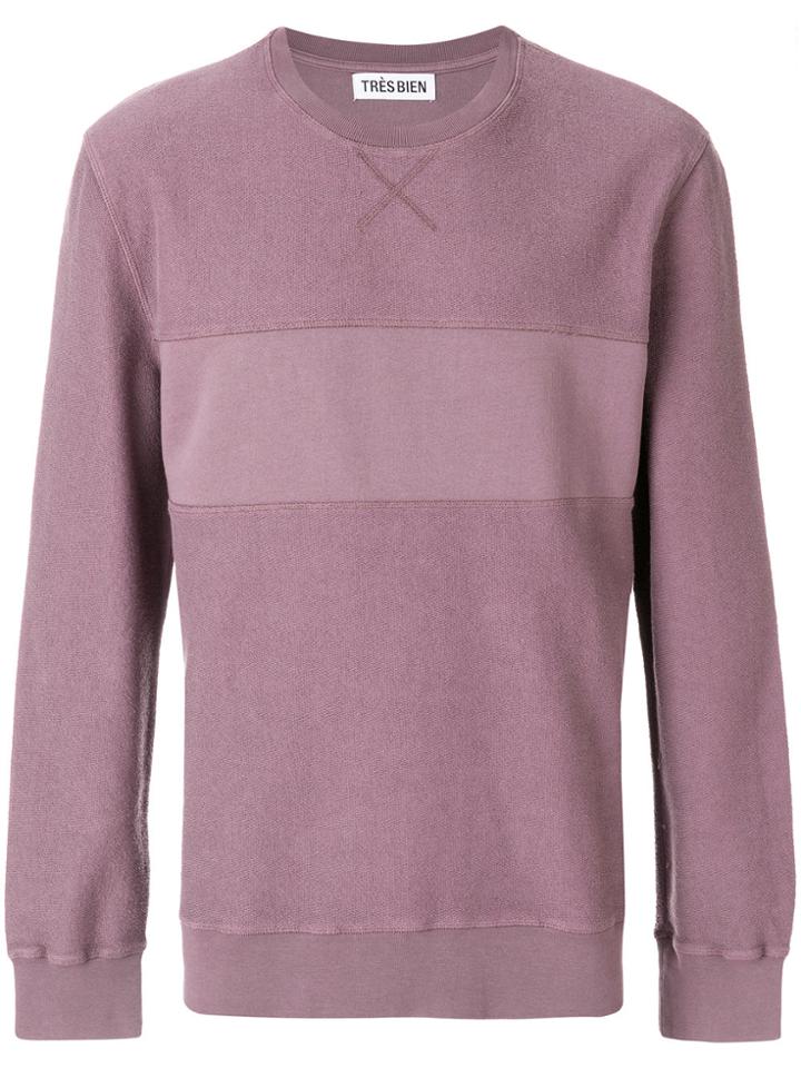 Très Bien Panelled Crew Neck Sweatshirt - Pink & Purple
