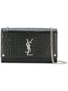 Saint Laurent - Croc Monogram Bag - Women - Calf Leather/metal (other) - One Size, Black, Calf Leather/metal (other)